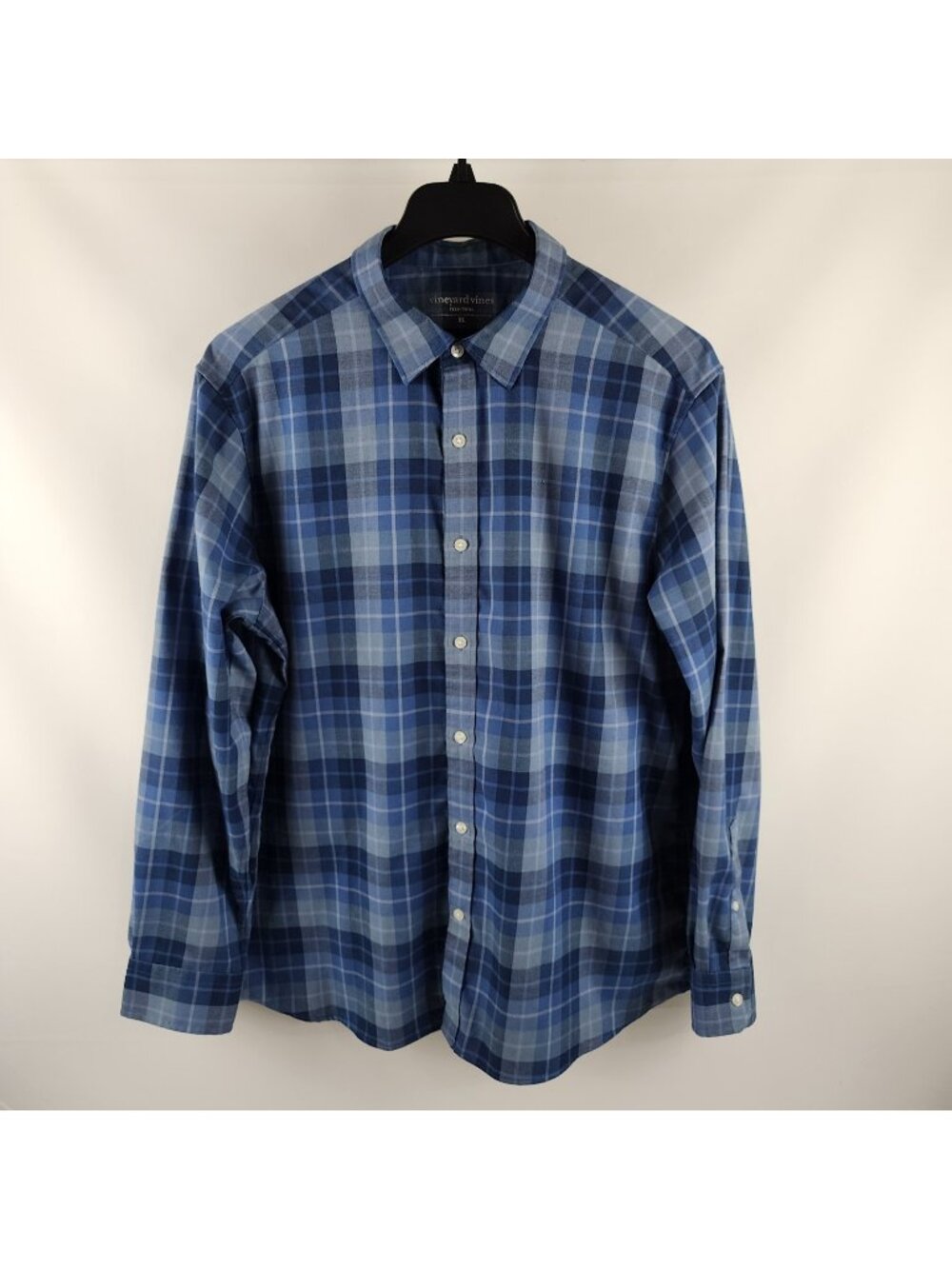 Vineyard Vines Shirt Men XL Blue Multi Plaid Tech Twill Performance Shirt